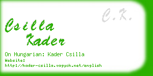 csilla kader business card